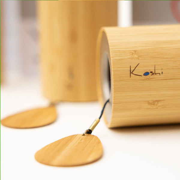 Koshi Aqua water element wind chime displayed for meditation and sound healing practice